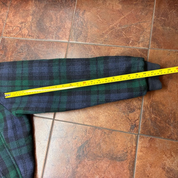 Polo by Ralph Lauren Made in USA 80s Green Plaid Wool Blend Bomber Coat - Picture 8 of 9